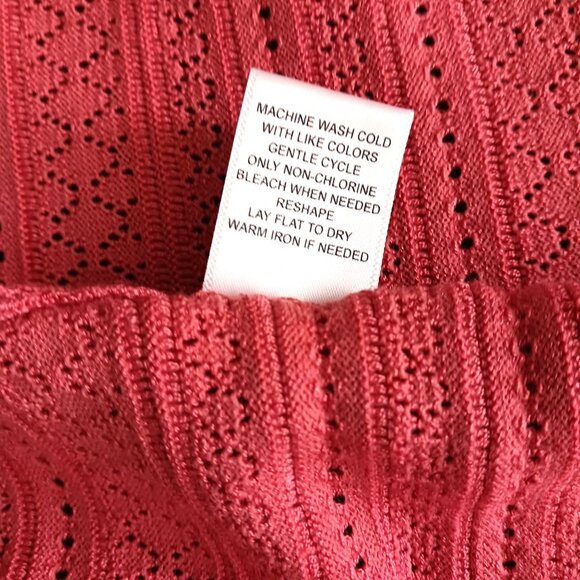NEW Lety & Me Coral Gabby Pointelle Open Front Knit Cardigan‎ Size S - Picture 8 of 10